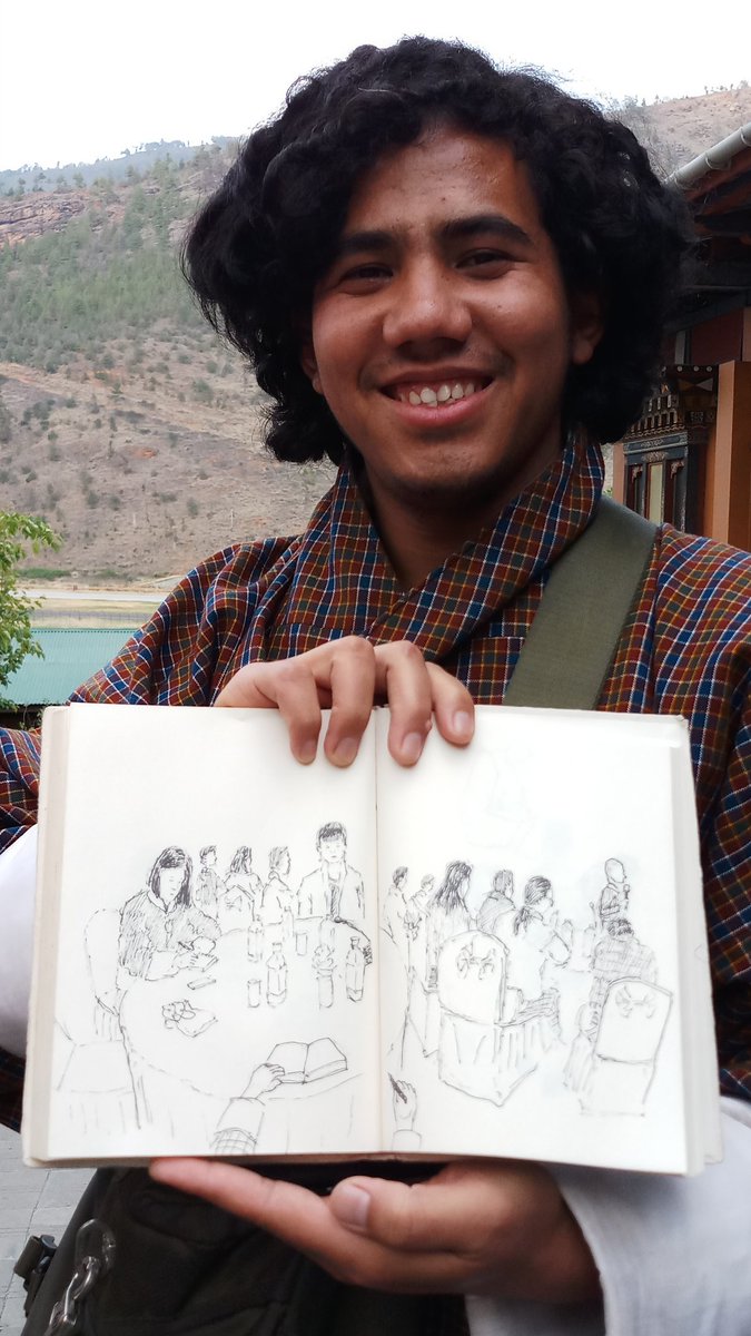 ArndtHusar's tweet photo. What a week we've had! Over 130 public officials, youth leaders, artists and politicians explored possible #futures, built scenarios and stress-tested #Bhutan's draft #Integrity & #AntiCorruption strategy. Thanks, Wang Rana for this lovely sketch. @ACCBhutan @UNDP_Bhutan #fsXc https://t.co/QmS8vfmJqb
