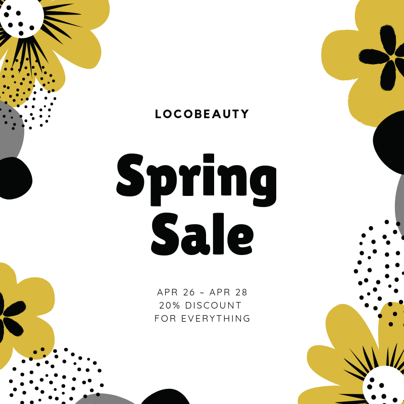 LocoBeauty's tweet photo. 20% off for everything.
Use this code "SPRING" for an additional 20% discount.
Sale ends on Sunday 28, 2019.

Shop at https://t.co/ELCBgTgfDj https://t.co/fT7cIIULWJ