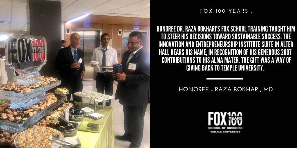 QuantumBP's tweet image. Our CEO, Dr. @R_Bokhari, being honored by Temple University’s @foxschool – celebrating 100 years of fiercely forward thinking. #Fox100 #leadership