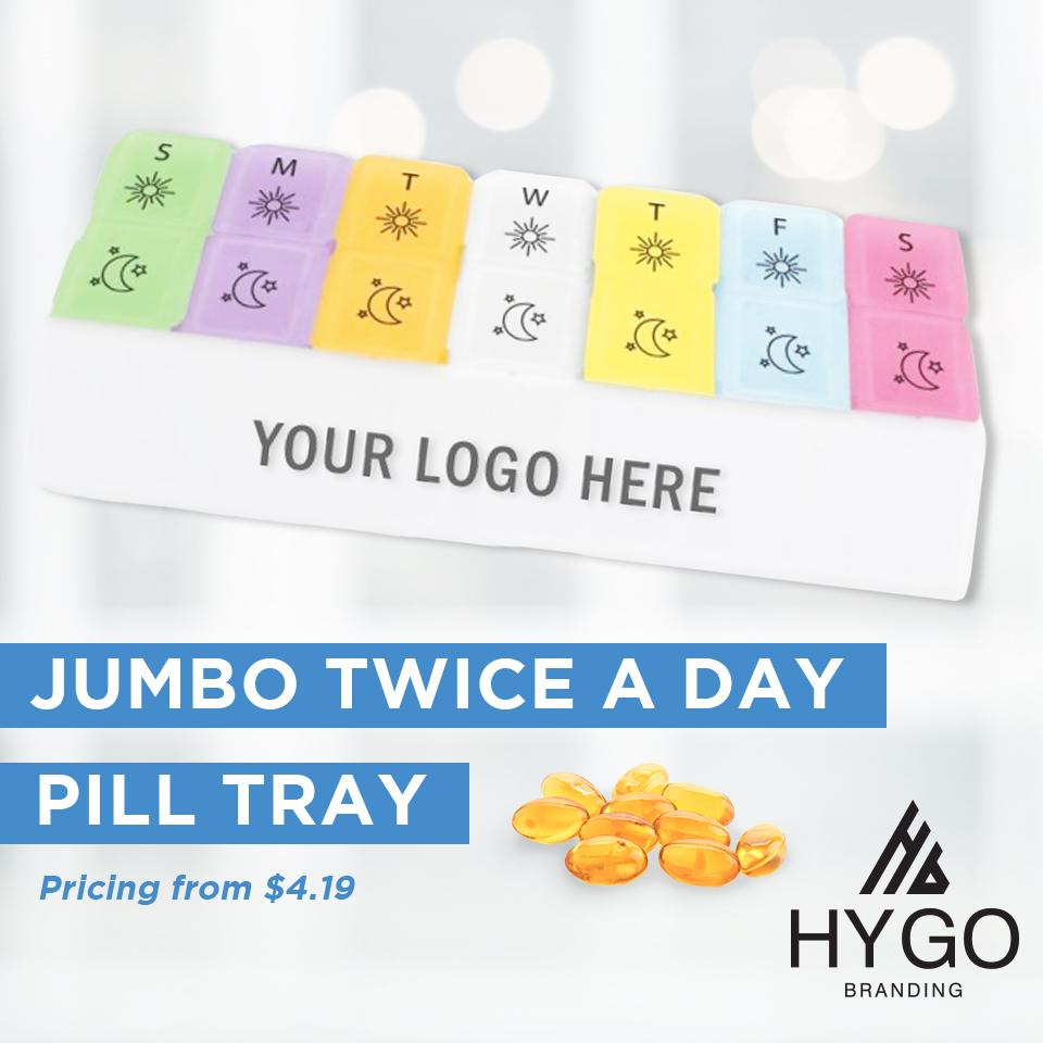 Hygobranding's tweet image. Organize and simplify all your medication or supplementation needs with a customized Pill Tray. Alleviate any medication concerns and allow your patients to rest at ease.

#HYGO #travel #pillcase #promo #brandable #health