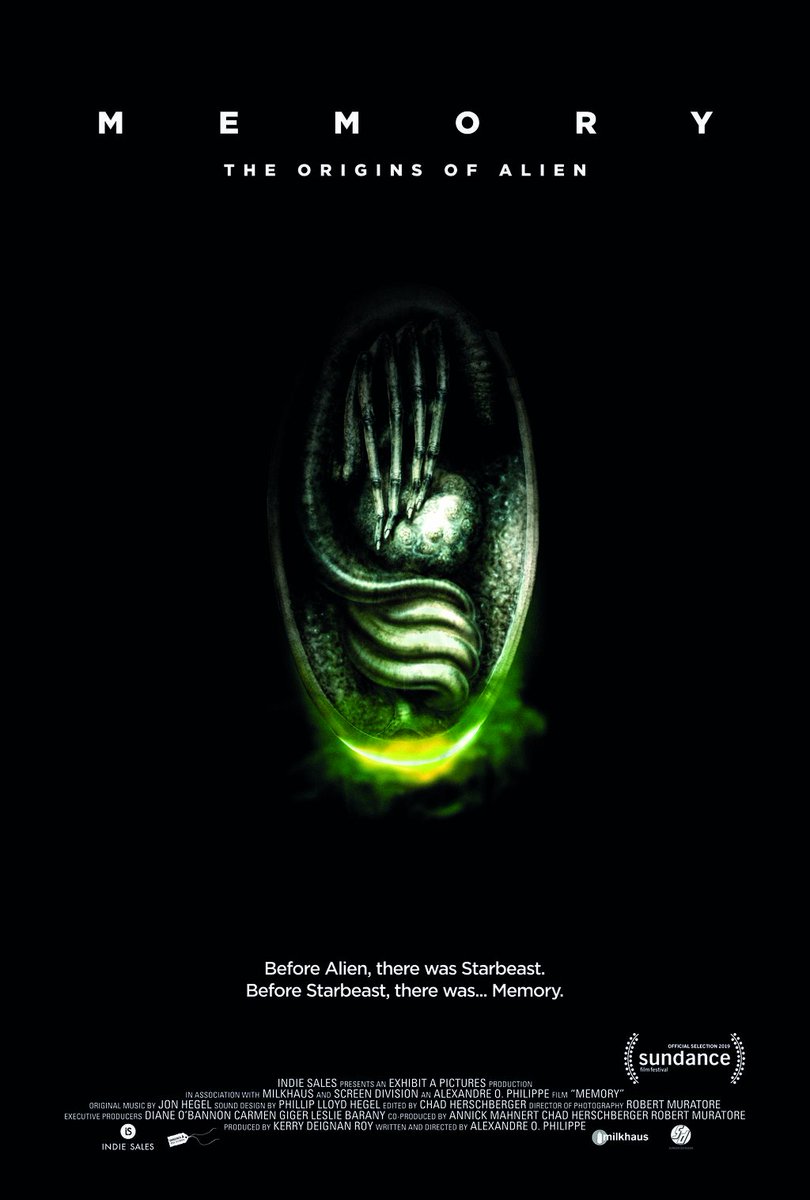 📣BIG NEWS!📣We've partnered with @ScreenMediaFilm on MEMORY:  THE ORIGINS OF ALIEN, which unearths the largely untold origin story behind Ridley Scott's masterpiece. Summer release to celebrate #ALIEN's 40th Anniversary! One of the top SCOUT-rated films of #Sundance2019!