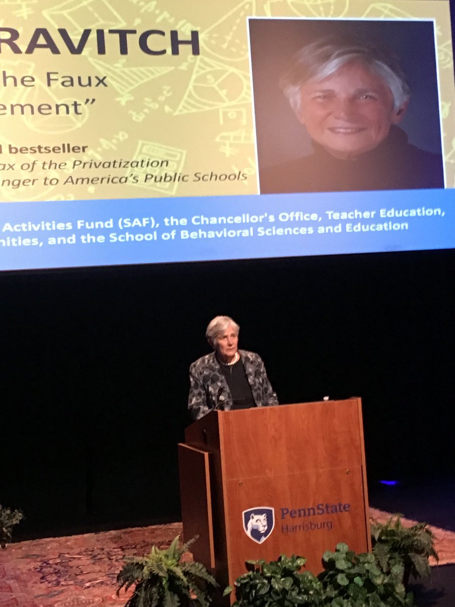 Dr. Diane Ravitch, noted education policy analyst and author, presented “The End of the Faux Reform Movement” and highlights of her upcoming book at Penn State Harrisburg on Thursday, April 25.