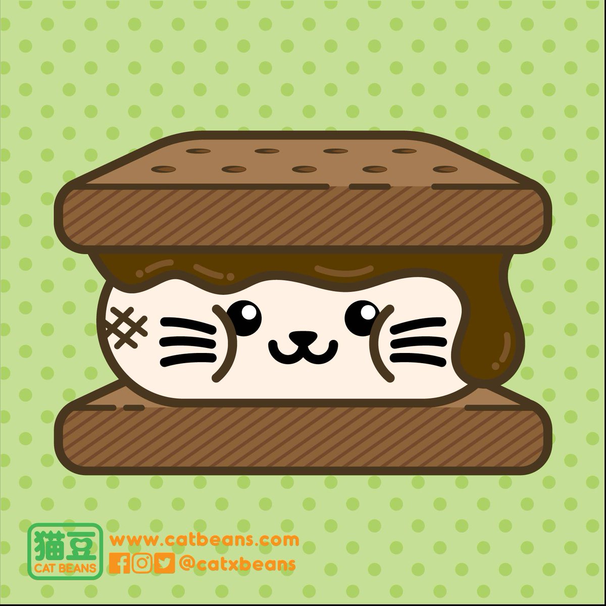 catxbeans's tweet photo. *Smoosh!* S'mores Kitty!
.
.
.
#catbeans #catxbeans #cats #kitty #smores #campfiresnacks #campfire #food #chocolate #summer #cute #illustration #cartoon #artist https://t.co/87mMyBjhHp