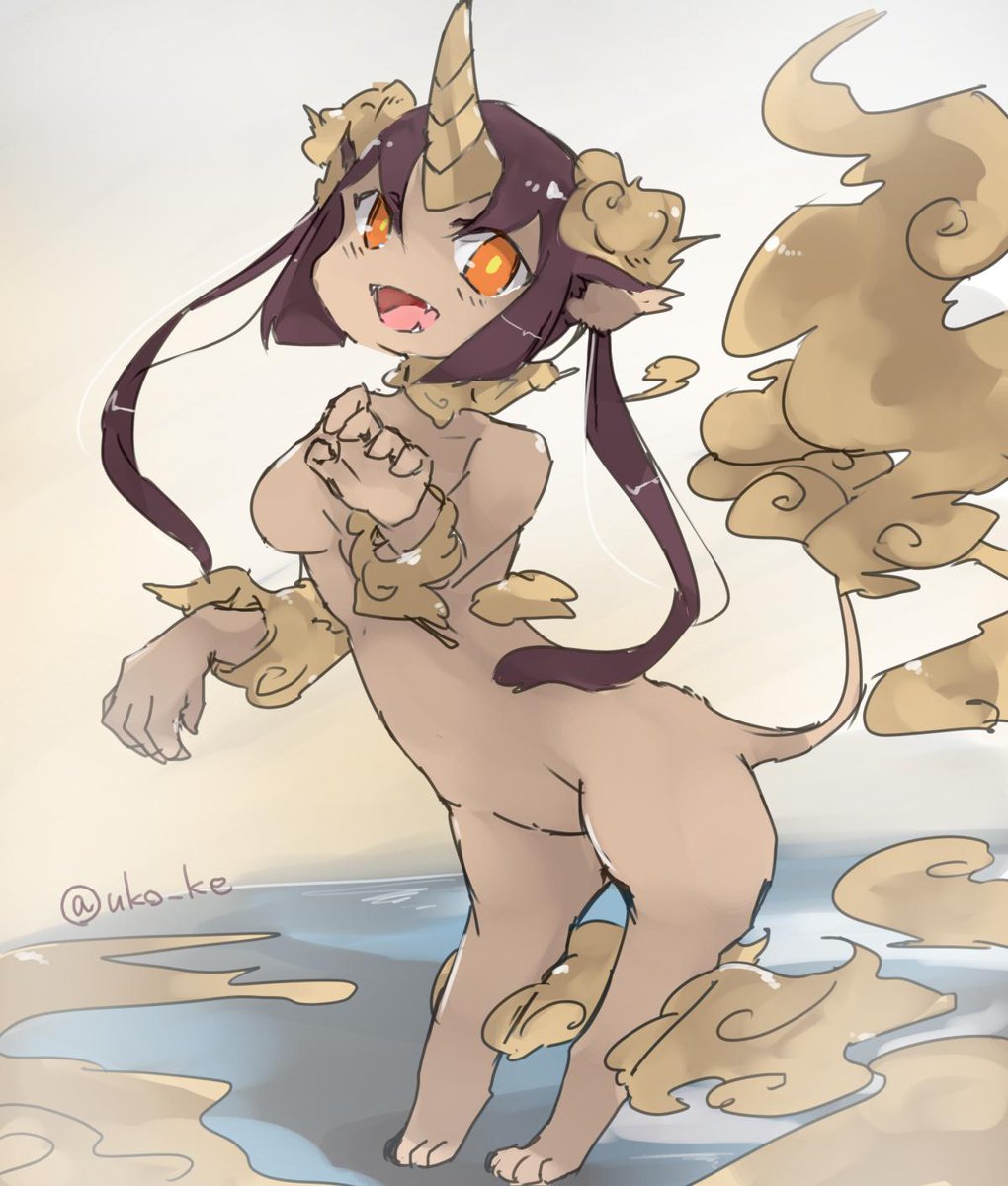 uko_ke's tweet photo. #人外版深夜の真剣お絵描き60分一本勝負 
 お題 「瑞獣から連想する人外」
獬豸（かいち） https://t.co/Ysx43zDXWn