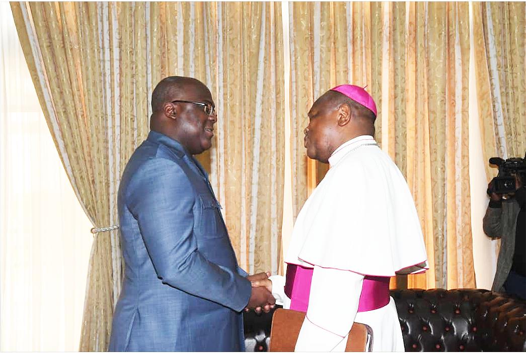 Presidence_RDC's tweet photo. #RDC
Mgr. Fridolin Ambongo, Archevêque de Kinshasa, après sa première rencontre avec le Chef de l’Etat Félix-Antoine Tshisekedi : «Je suis venu le rencontrer pour échanger et voir comment l’accompagner et faire avancer sa vision pour le bien-être du peuple» https://t.co/l4FxDc6o8a