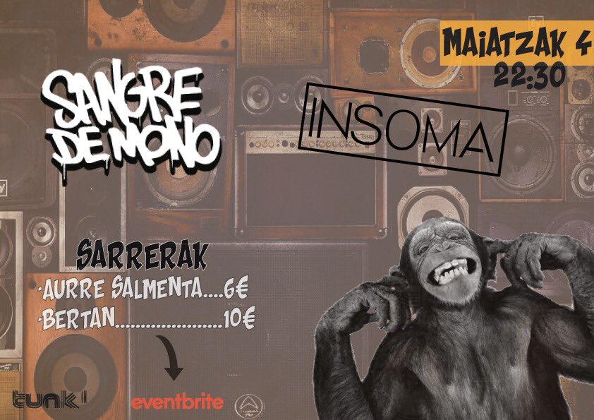 INSOMAbanda's tweet photo. ◼️Próximo dia 4 de Mayo estaremos en la Sala Tunk ◼️
Pilla tu entrada aqui:
https://t.co/MQFZ07RFPO https://t.co/sqUvcwFRTz