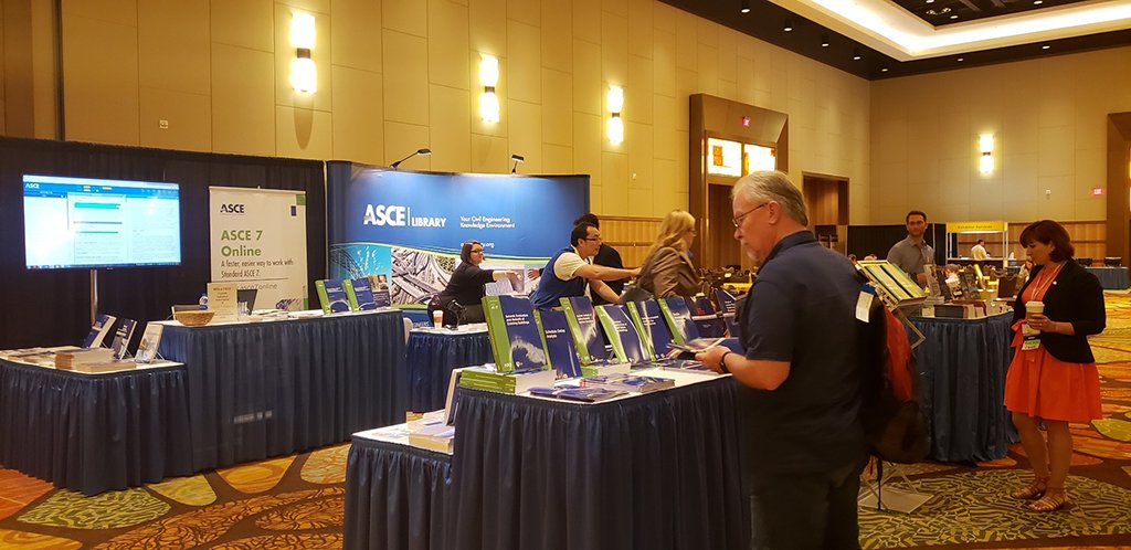 ASCEpublishing's tweet photo. #Structures19 Bookstore is open! We have #StructuralEngineering #Standards, @ASCE_SEI #CommitteeReports, #professionalIssues books, and more. Come see us in Booth 325 of the Exhibit hall https://t.co/EXp8tcU1kO