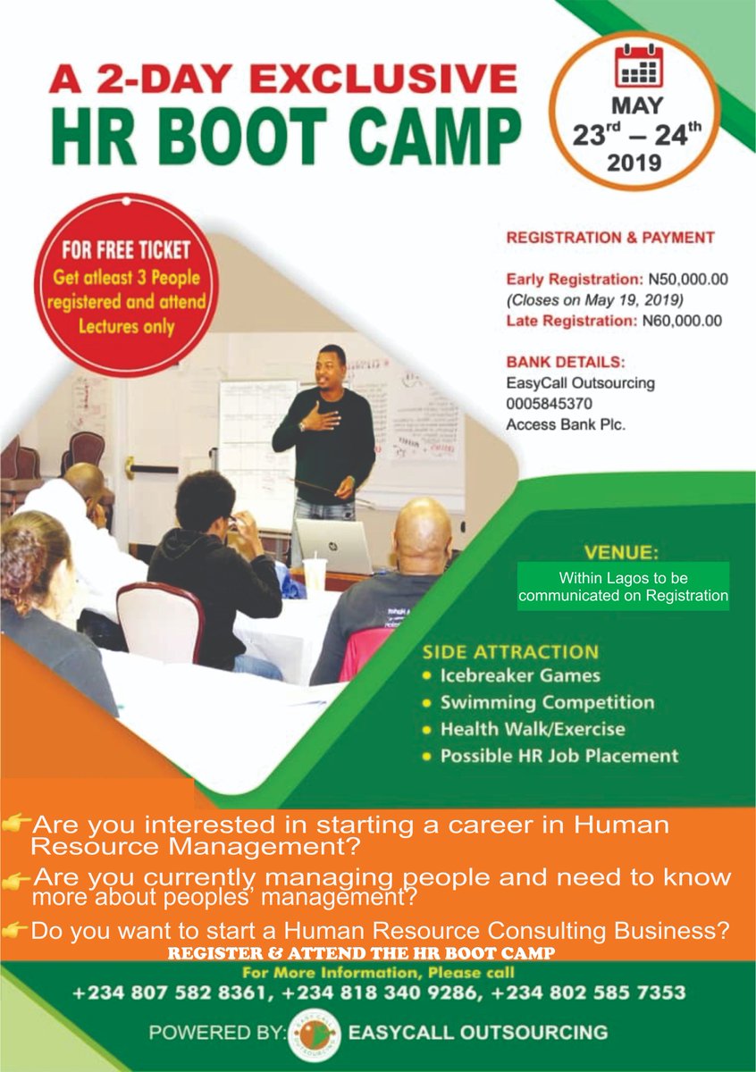 Easy_Call's tweet image. Are you interested in starting a career in Human Resource Management?
Are you currently managing people and need to know more about people's
management? Do you want to start a Human Resource Consulting Business?
docs.google.com/forms/d/e/1FAI…