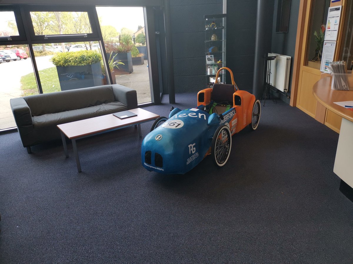 Eileen is now in reception ready for it to picked up tomorrow and also to display the car during open event tomorrow morning <a href="/WilberforceSFC/">Wilberforce Sixth Form College</a> from 9:30am - 12:30am.