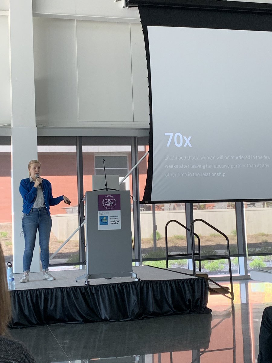 CourtneyCBarnes's tweet image. Listening to @epenzeymoog give a talk about designing against domestic violence at @GETConfOmaha #UserSafety