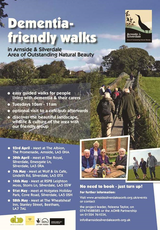 MorecambeBayNHS's tweet photo. Dementia Friendly Walks have been organised by the Arnside &amp; Silverdale Community Wellbeing Group.
These easy guided walks are for people living with dementia &amp; their carers giving them the opportunity to discover the beautiful landscape of the area.
#Dementia #walks #Cumbria https://t.co/JV1MmTATEP