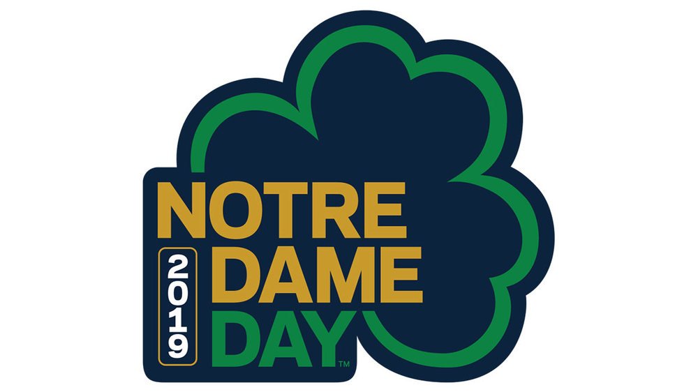 ND Day logo of a shamrock with the words Notre Dame Day 2019