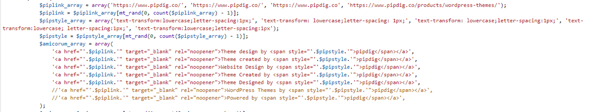 wpmedic's tweet photo. Was asked to remove @pipdig footer credit link, and what do I find? Multiple versions with keywords designed to improve pipdig's SEO off their customer's websites. Footer credit link is fine, but not like this. This is SEO spam. ๐
#wordpress #seo #pipdig #themes #webdesign https://t.co/5qI19wr9eX