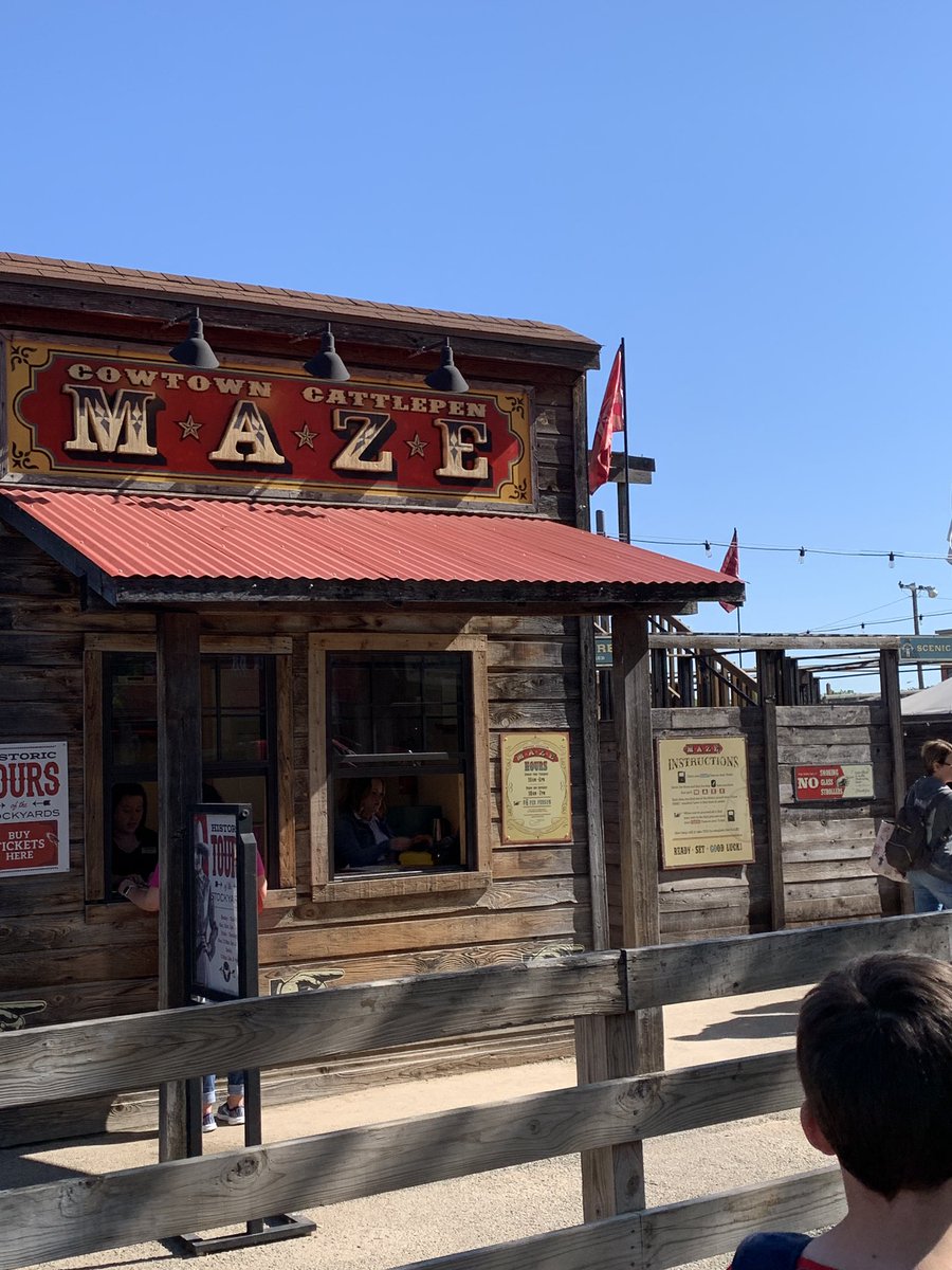 MrsMulkey5's tweet photo. READY. SET. Did you beat the #MAZE ? #Stockyards #Cowtown #CattlePen #fieldtripfun #rm418 https://t.co/vyorF4Oega