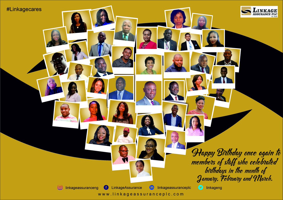 Happy Birthday once again to our members of staff who celebrated birthdays in the month of January, February and March.

We celebrate you all once again!

#Linkagecares
#Protectionthatcounts
#insurance