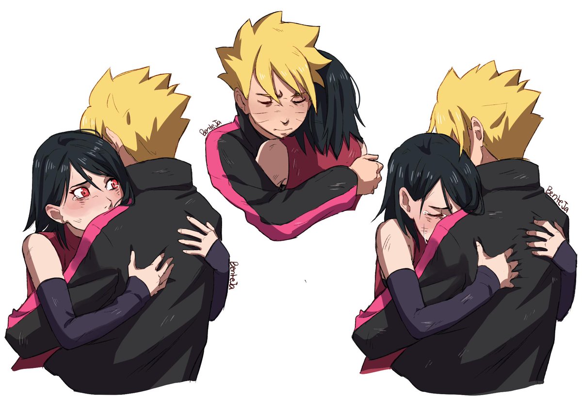 Angsty hug #borusara #Boruto #Sarada.