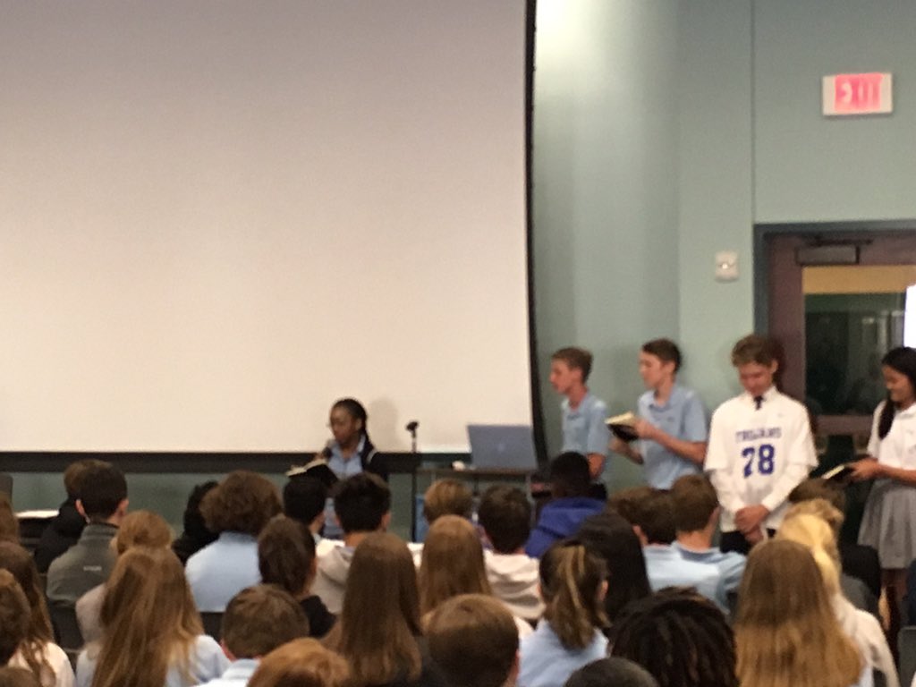 We’re super proud of our 5 8th graders from Dr. Wood’s “Slam Poetry” Selective. With guidance from award winning poet, <a href="/scsayspoetry/">Andre Bradford</a>, they each presented an original poem in yesterday’s <a href="/TVS_Middle/">TVS Middle School</a> assembly. All were thought provoking &amp; moving! <a href="/TVS_Trojans/">Trinity Valley School</a>