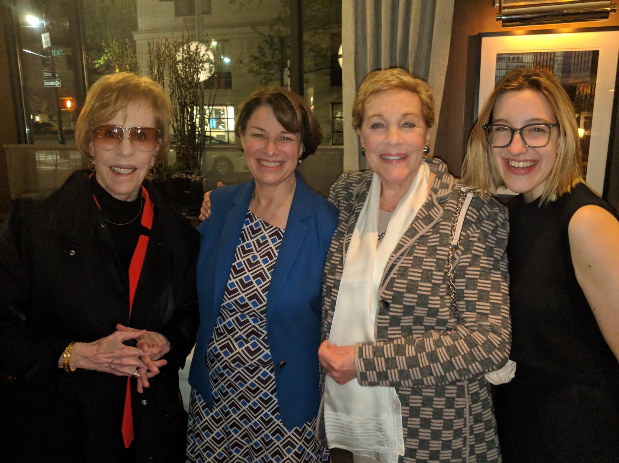 Abigail and I in NYC with two incredible women: Carol Burnett and Julie Andrews. Happy Birthday Carol! 
