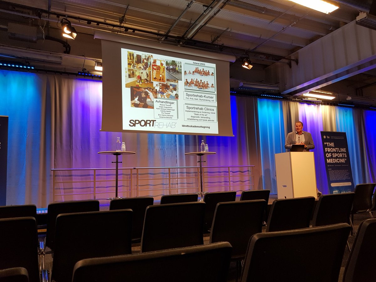 fysiobeischer's tweet photo. Honorary lecture by professor Roland Thomeé. Impressive journey. Grateful to be involved in some part of it! #SMfrontline #SFAIM2019 #projektkorsband https://t.co/Fm7SESFCLn