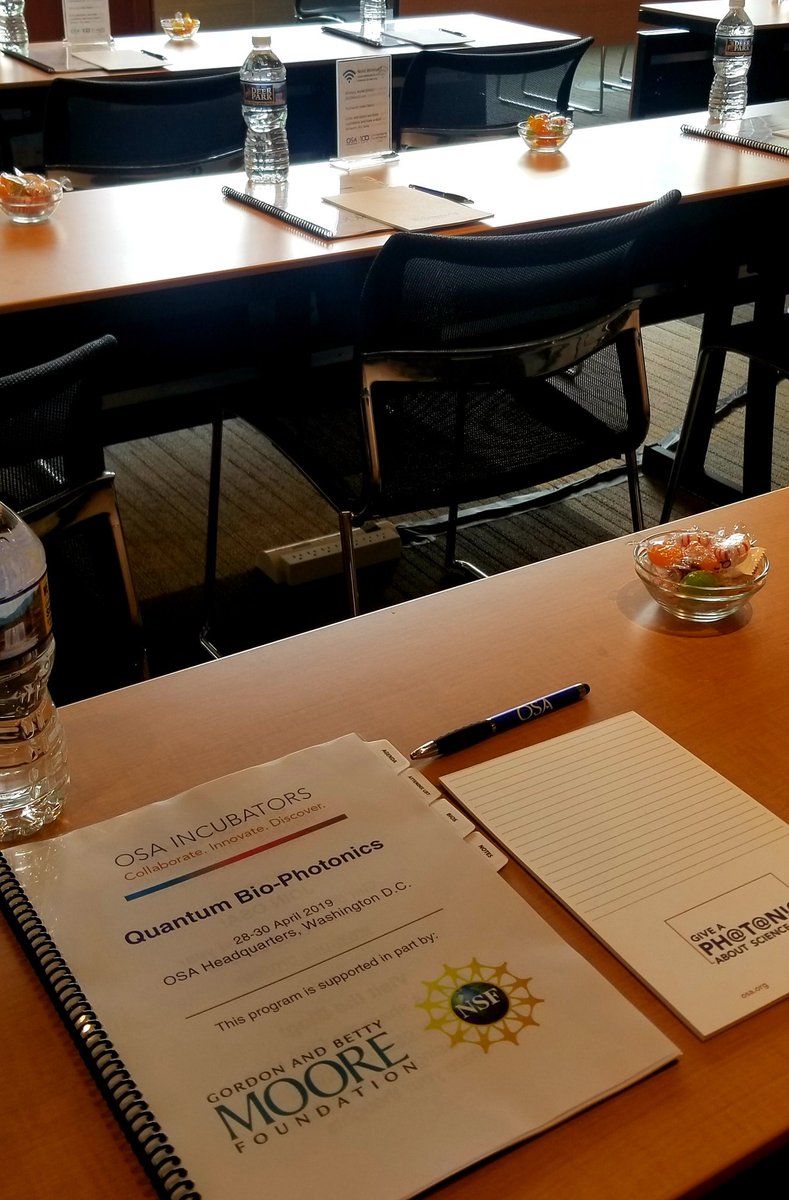marcialesky's tweet photo. Ready for folks to find their seat at the @OpticalSociety Quantum Bio- Photonics #OSAIncubator starting Sunday. Many thanks to @MooreFound and @NSF for their support. https://t.co/CGAW7XMXXF