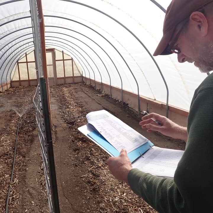 FarmTableWest's tweet photo. The secret (or at least one of them) to all those gorgeous veggies we see all summer is a good plan. Here's Scott planning for what's going where this year @shoshoneriverfarm https://t.co/X6nutQ26kQ