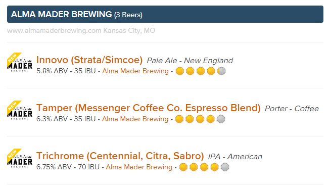 New brewery just added! We're excited to have our recently opened friends <a href="/AlmaMaderBrew/">Alma Mader</a> join the fest. Check out their beers!