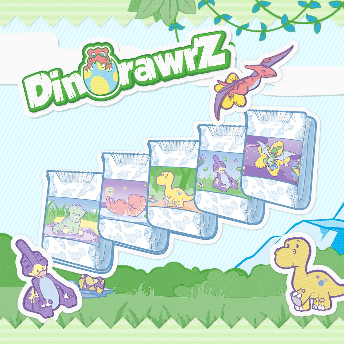 ABUNappies's tweet photo. Did you see it! Can you hear that! DinoRawrz will be a rawr-some new arrival stomping in to ABU Summer 2019! 5 different panels and 2 large hook and loop tapes bring you the fiercest, cutest diapers to walk the Earth since the Jurassic period! #ABU4 https://t.co/ZGbVDM6EsJ