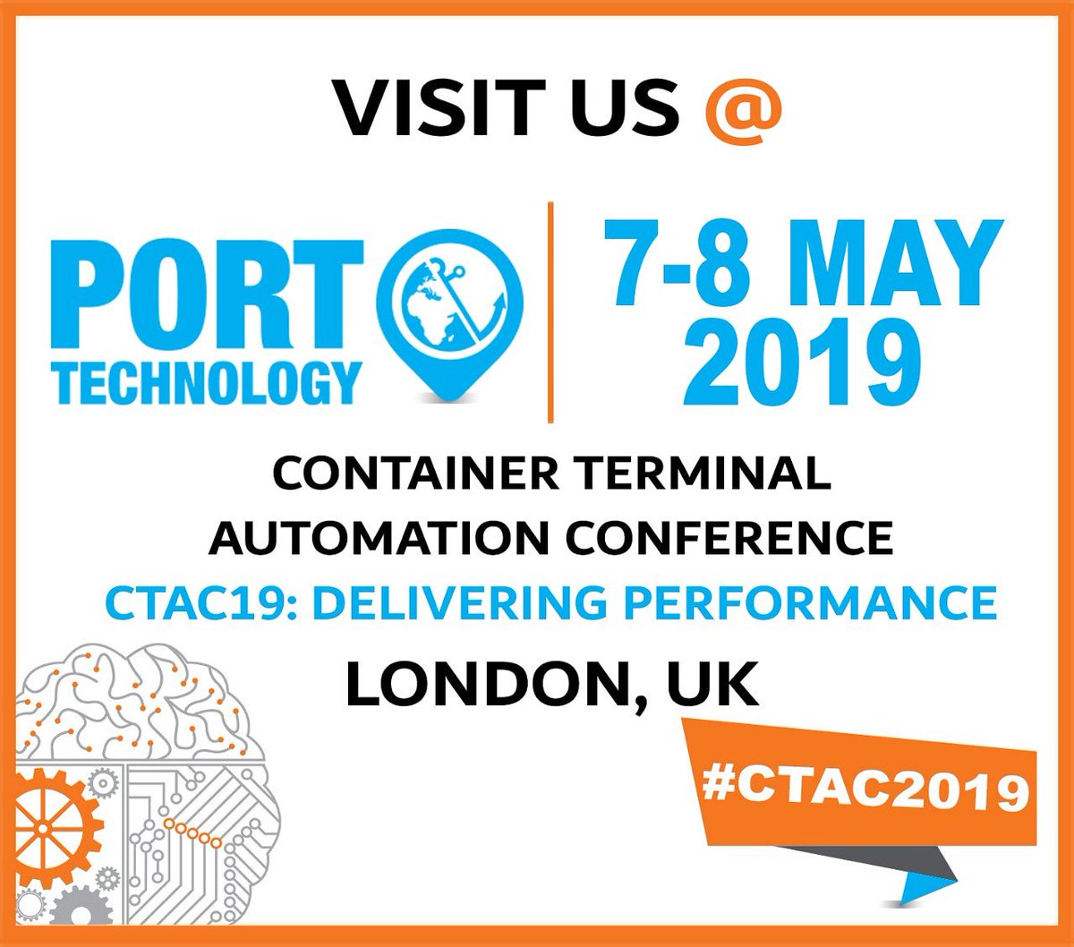 DGWorlds's tweet photo. #DGWorld would like to invite you to visit us during the 
" Container Terminal Automation Conference 2019 " 
#CTAC19 :"Delivering Performance " organized by @PortTechnology in #London on 7-8 May 2019
To discuss the latest #Ports #Terminal #Automation #autonomy #Autonomous #Tech https://t.co/uVGLj1V02M