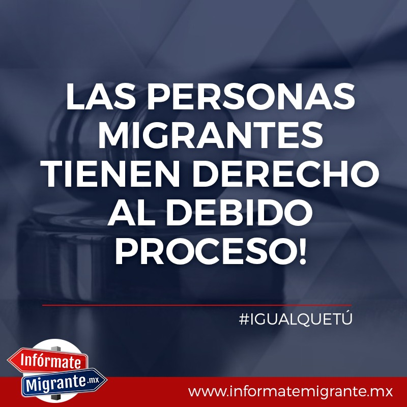 InformaMigrante's tweet photo. Todas las personas, sin importar su origen étnico o nacional y su estado migratorio, tienen derecho a que se garantice que en cualquier proceso administrativo o judicial se cumplan las formalidades esenciales y esté apegado a derecho.
#IGUALQUETÚ https://t.co/Estj8RFRfA