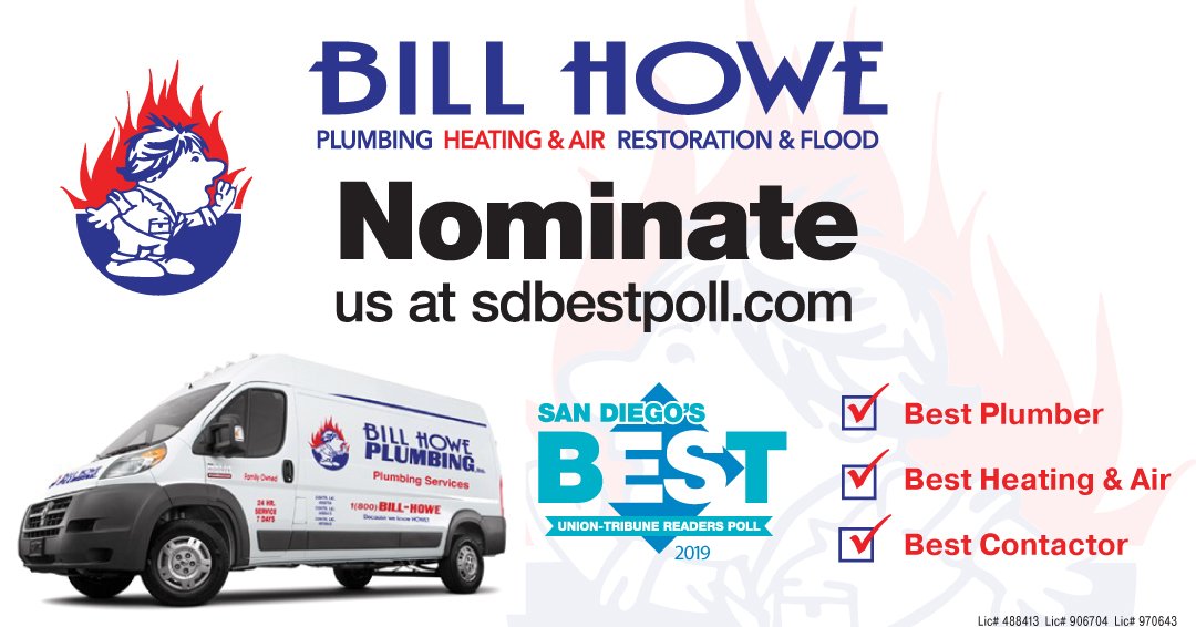 BHowePlumbing's tweet image. Every nomination counts! Thank you for your support! bit.ly/BestofSD2019
#SanDiego #BestofSD #BestofSanDiego #WeKnowHowe