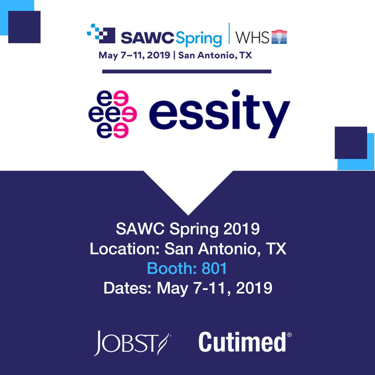 We are excited to see you in San Antonio for SAWC Spring 2019. Stop by our booth #801 to learn more about Cutimed and JOBST products. #SAWCSPRING2019