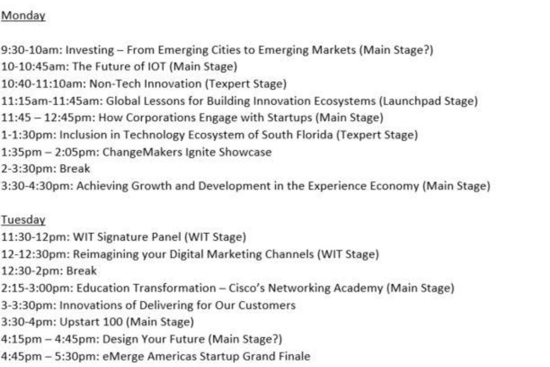 Who’s attending <a href="/eMergeAmericas/">eMerge Americas</a> next week? What sessions do you recommend attending? Here’s my first draft!