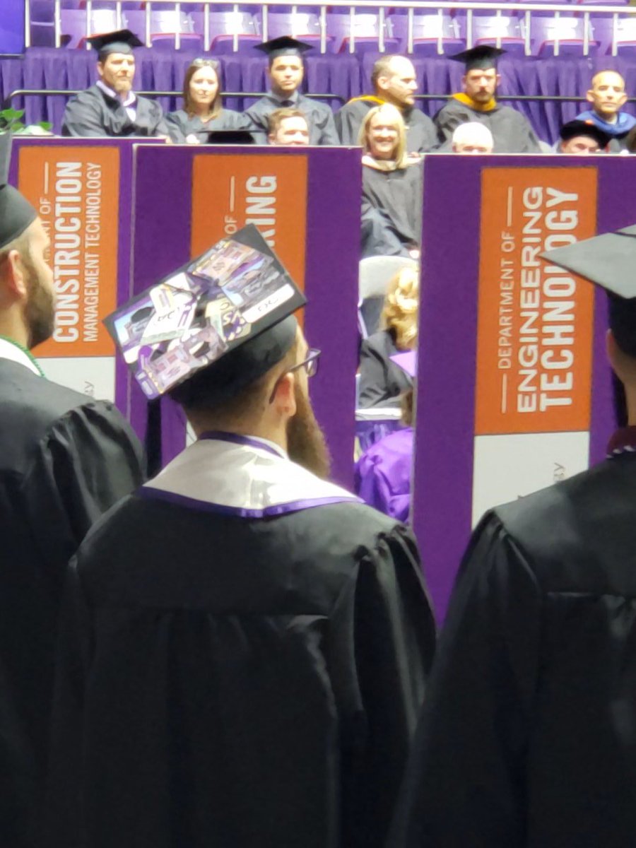 #WeberGrad graduate put all his parking passes on his graduation hat. I feel you man!