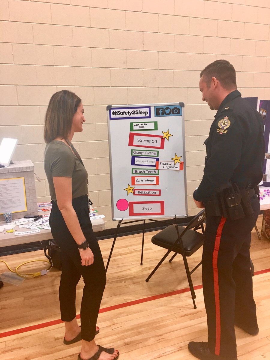 CanadianLibby's tweet photo. Health promotions and Brandon Police talking about shift work sleep strategies @BrandonPolice at PMH education expo @PrairieMtHealth #safely2sleep https://t.co/WBM3ahXWtV