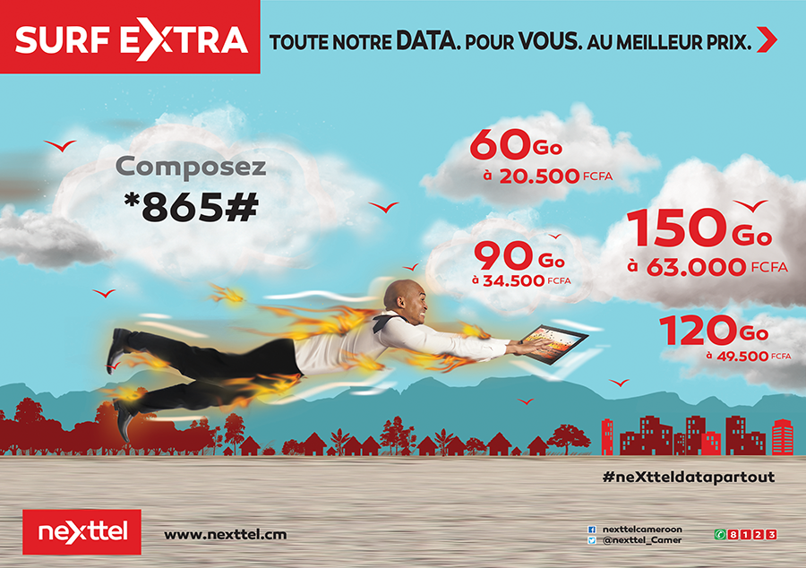 nexttel_camer's tweet photo. #SurfeXtra Surfez en grande dimension avec le meilleur réseau du Cameroun. Avec neXttel, ta data travaille pour toi !
#dataworkforU #thebest3Gnetwork https://t.co/fJ9nDpUehS