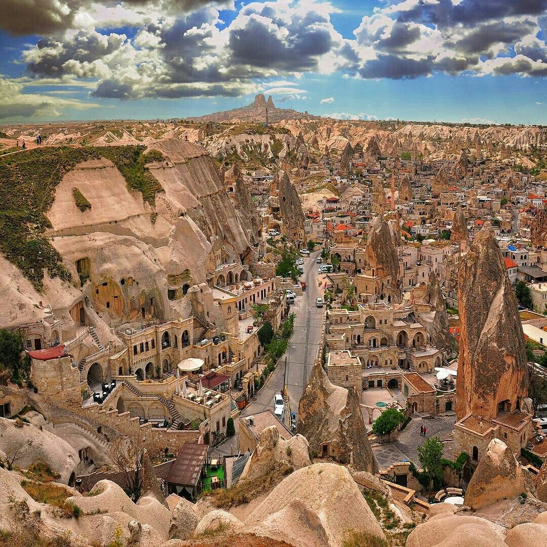 OtravelAI's tweet photo. Cappadocia - a semi-arid region in central Turkey, is known for its distinctive “fairy chimneys,” tall, cone-shaped rock formations clustered in Monks Valley, Göreme and elsewhere. The 100m-deep Ihlara Canyon houses numerous rock-face churches. 🇹🇷 #Travel #Turkey https://t.co/IRrJuEaIN0