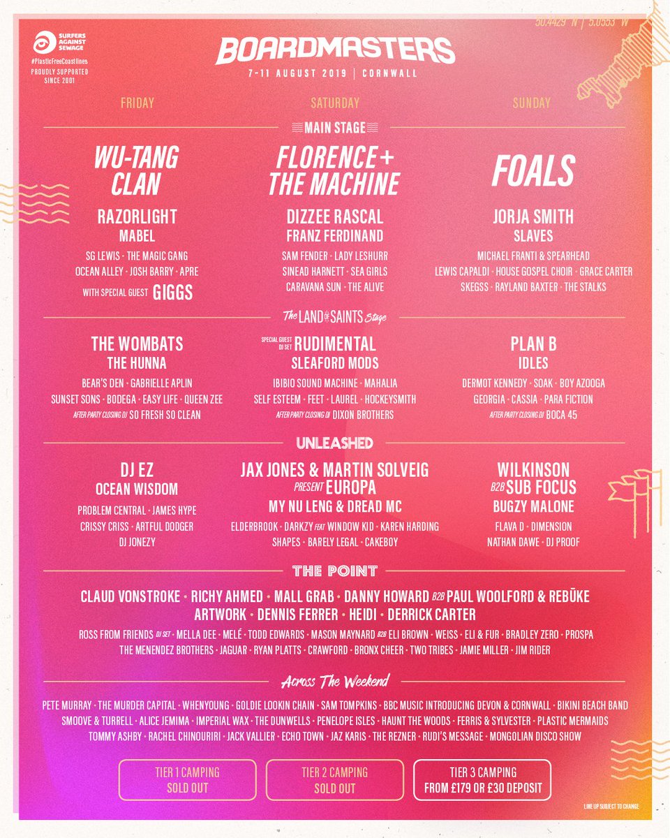 Boardmasters Festival lineup