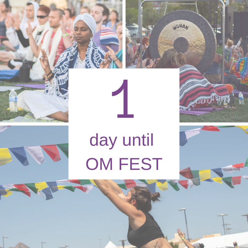 Omyogafest's tweet photo. Only 1 more day until OM FEST! Buy your ticket today and join us tomorrow for a day of yoga, meditation, and happiness! #OMFEST https://t.co/4FO9DCwmVx