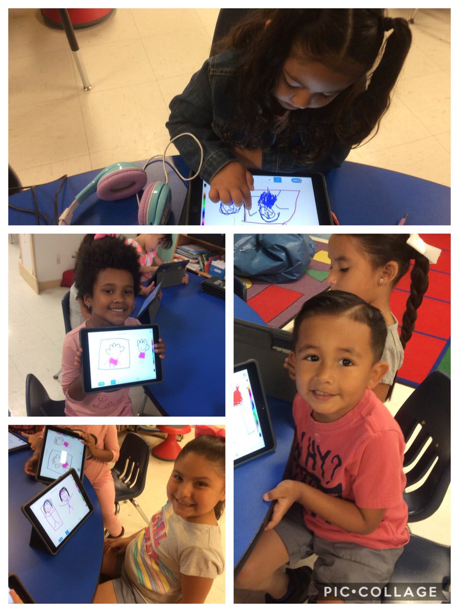 Our Pre-K students are drawing and recording where they saw their reflections using the Seesaw app. ⁦<a href="/ZavalaElemHCISD/">Zavala Elem HCISD</a>⁩ #HCISD