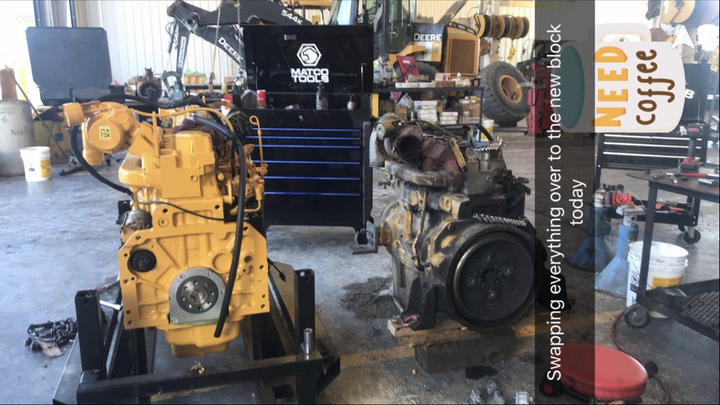 One of my first diesel motor swaps for an JD excavator  #HEAVYEQUIPMENTREPAIR
#DieselMechanic