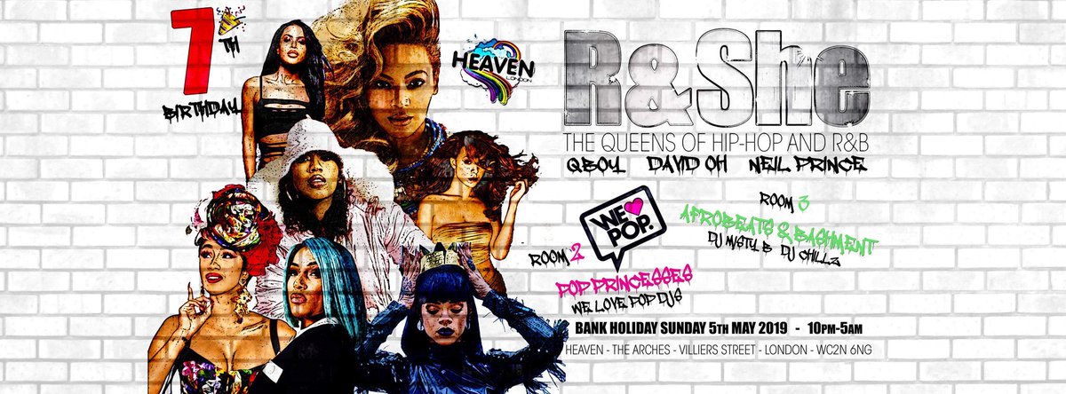 DJMistyB's tweet photo. @RandSheClub Queens Of Hip Hop and R&amp;B 7th Birthday! #rnb #hiphop #urban #lgbt #allwelcome @ #heavenlondon 05/05/19 #randsheclub @neilprincedj @qboymusic #djmistyb #djchillz 
#queerlondon #lgbtclubbing #bankholidaysunday #makesureyourethere !! 🔥🔥
https://t.co/r09LwWczFr https://t.co/e0zh5rXzTs