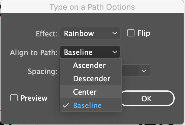ryanprudhouse's tweet photo. My buddy Jay just blew my mind. In case you didn't know, you can center align text on a path in @Illustrator. 🤯🤯🤯 https://t.co/0rkc3rnb7S