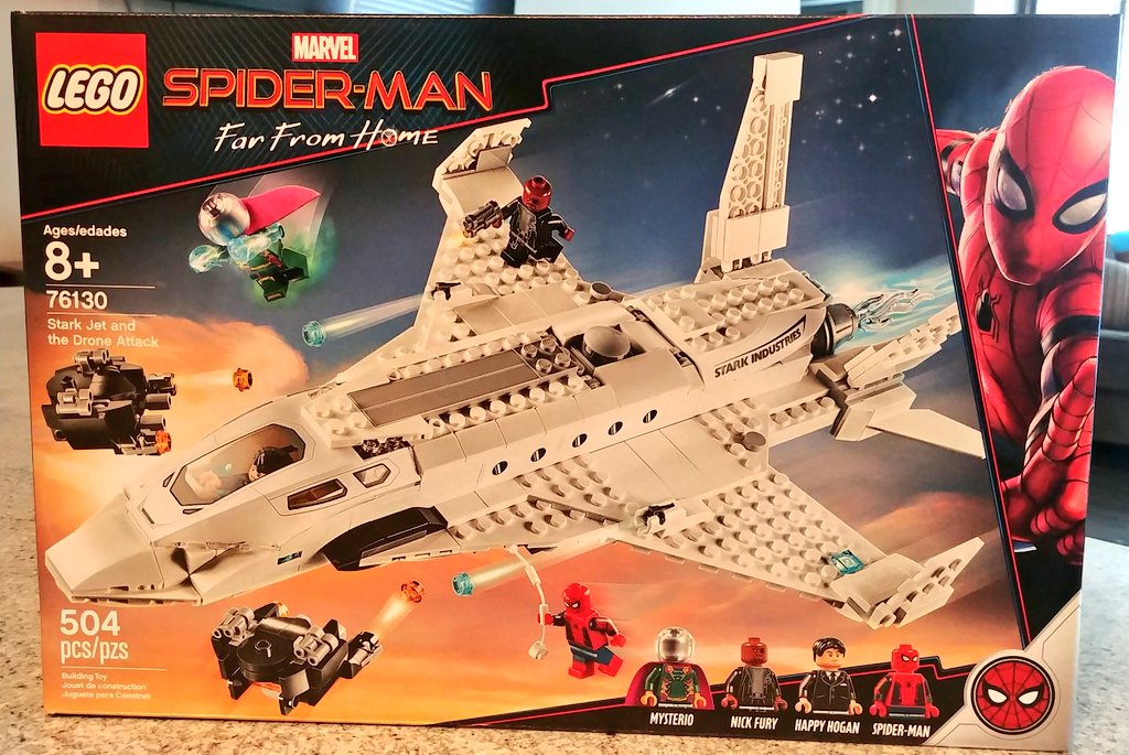 lego spider man far from home stark jet and drone attack