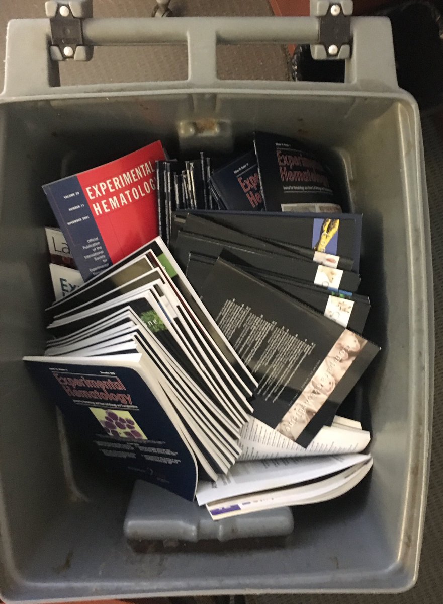 Why are scientific journals still printed on paper, shipped to you only to end up in the recycling bin?  Long live the PDF.  #carbonfoot