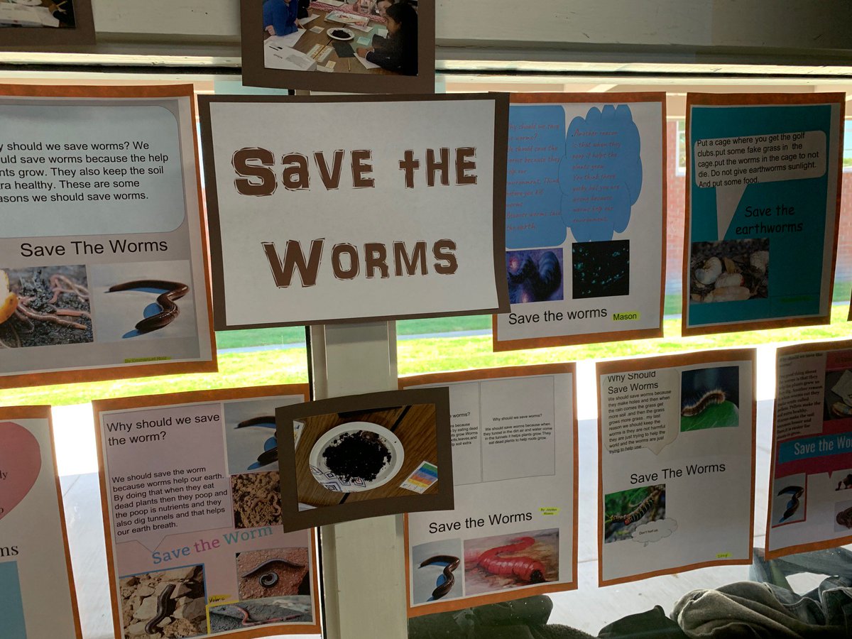 KristinOropeza's tweet photo. More AWESOME student technology work spotted at @WilliamOrr_ES - students were tasked with creating a poster to pursuade readers to "Save the Worms!" (a culminating project for their worms unit in science). @LLCSDSupt #LLCSD #LLCSDTech #LLCSDProud #GoRoadrunners #3rdgrade https://t.co/geSD21fT3G