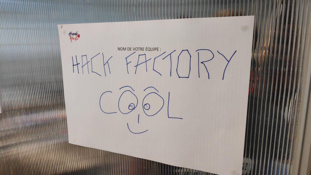 Kanarpp's tweet photo. On a le nom de notre équipe #handihack !! #nfactoryschool https://t.co/MkjtDYxkAE