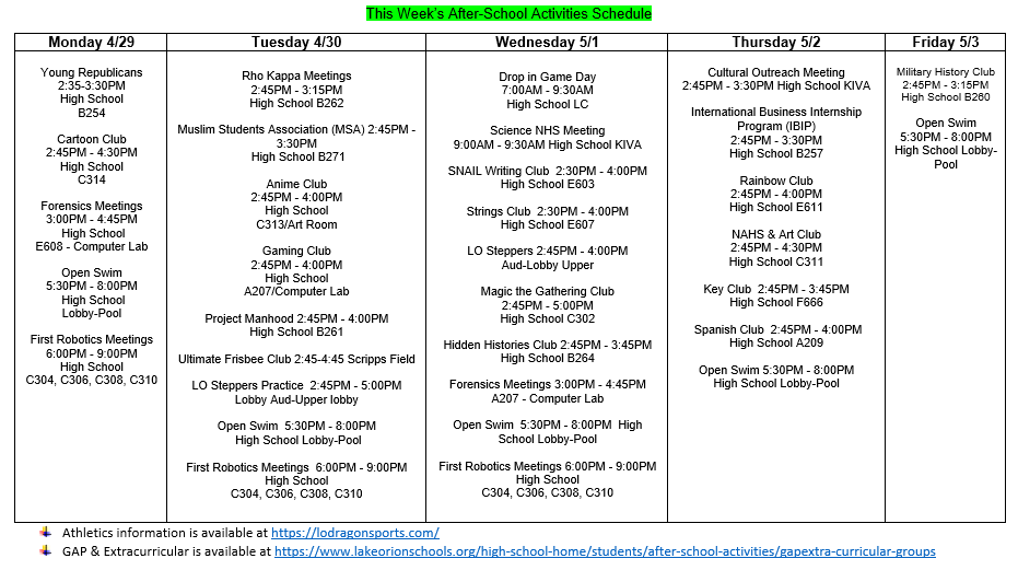 LohsGAP's tweet photo. Weekly update @LkOrionHS @LkOrionSchools https://t.co/JO2y4D0LI6