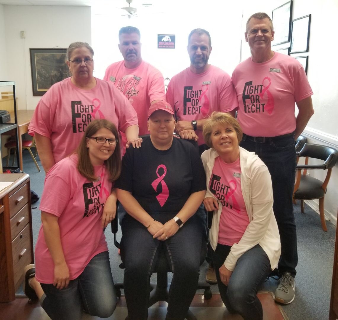 mexicohssports's tweet photo. Mexico HS Office Staff supporting Kris Fecht in her fight with Cancer. She is a special part of our Bulldog Team!!
#fightforfecht https://t.co/oABM9XINXG