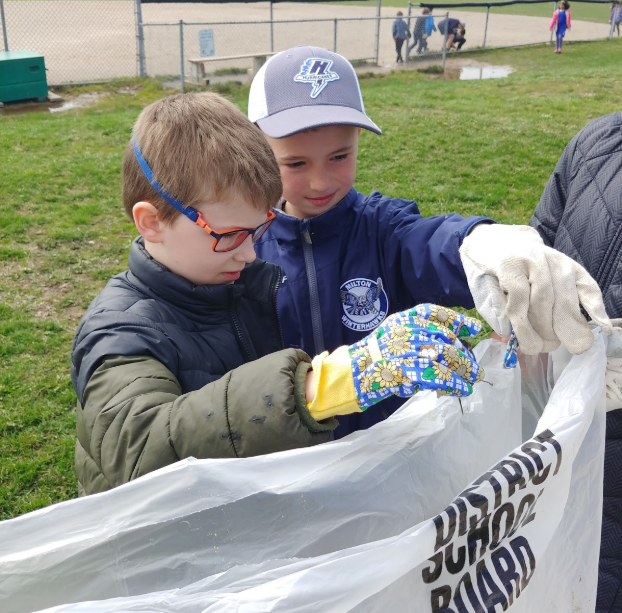 Cleaning up for Earth Day. E. W. Foster is taking care of their own backyard ;-)
