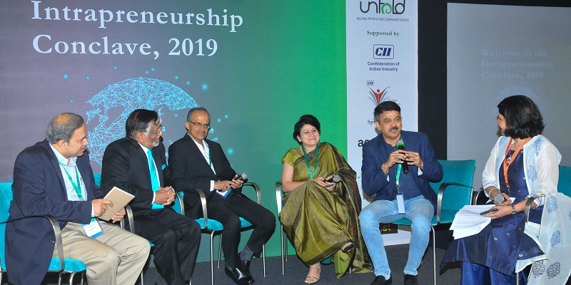 SynergoGroup's tweet photo. The Intrapreneurship Conclave 2019 showed how innovation and risk-taking can be promoted in large firms by connecting to startups as well as internal creative teams. India needs as many intrapreneurs as entrepreneurs, according to the speakers. #vriot https://t.co/ru7KWM1Mp6 https://t.co/2tytAuJt9i